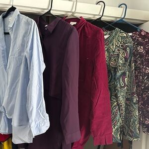 J. Jill Burgundy, Plum, Light Blue, Green Paisley Women’s Tops - Mixed Lot